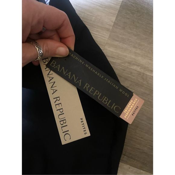 Banana Republic NWT RYAN SLIM WOOL-BLEND PANT Black Italian, Size 4p, MSRP $98 - Picture 7 of 11